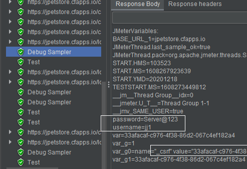 debug sampler